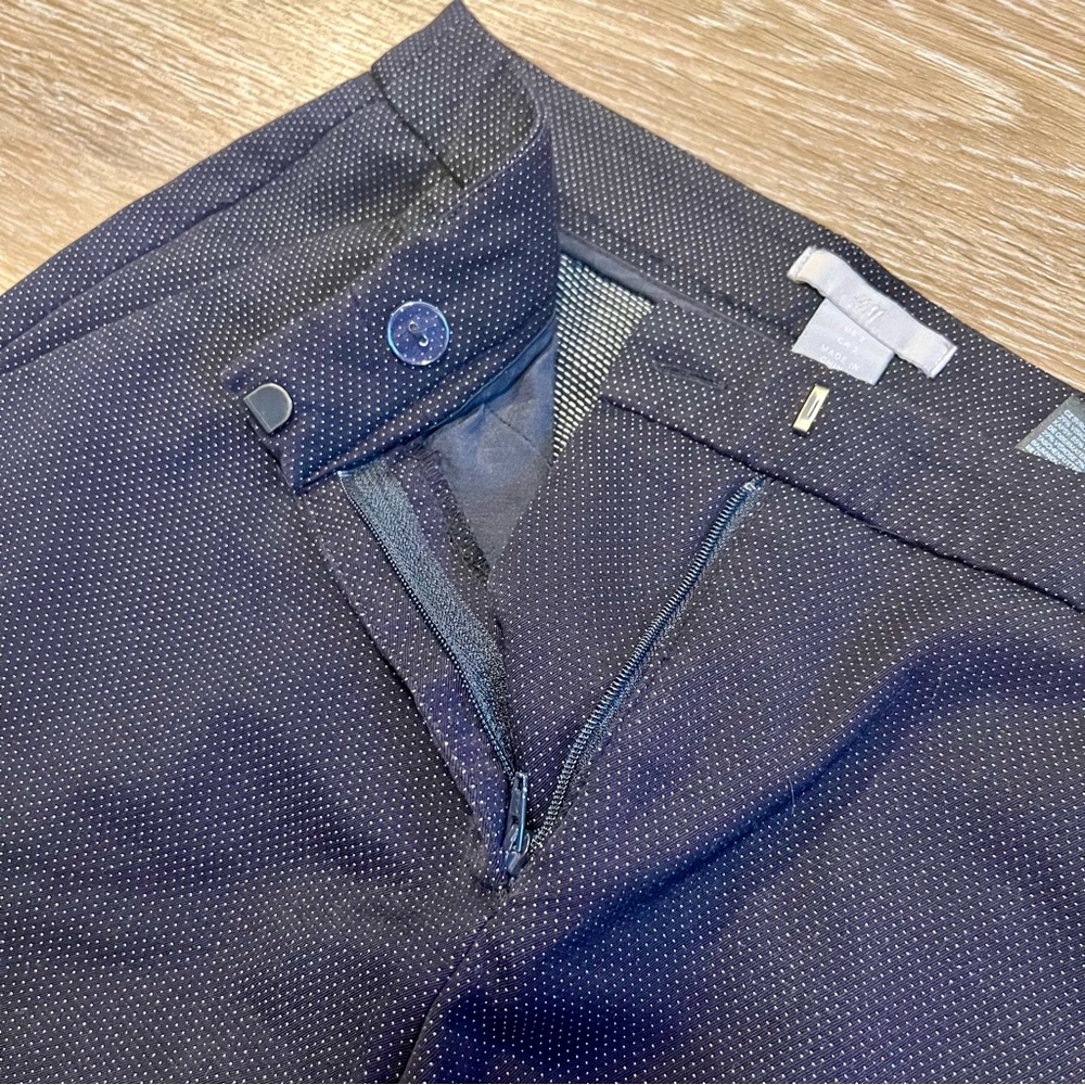 H&M pants, dark blue with polka dots, size 2